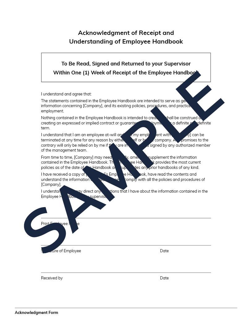 Employee Handbook Fast Pack SAMPLE5